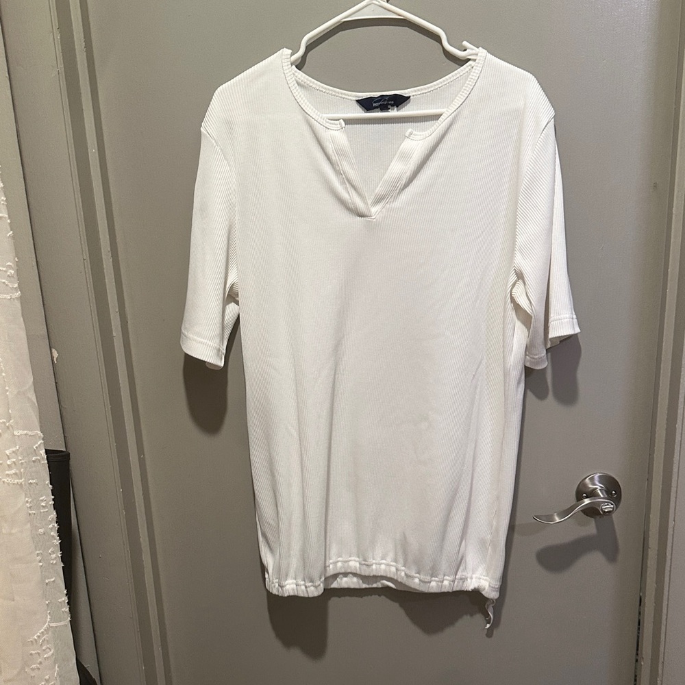 Penningtons Ribbed White Top sz X